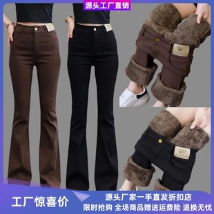 高腰窄版 显瘦微喇裤 弹力修身 飞秒鱼女装 休闲长裤 时尚 喇叭裤 新款