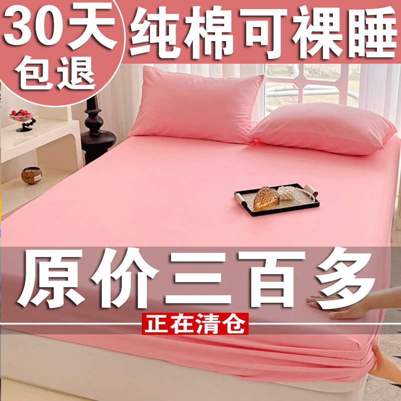 床笠纯棉100全棉单件2024新款四季通用床套床单三件套床垫保护罩
