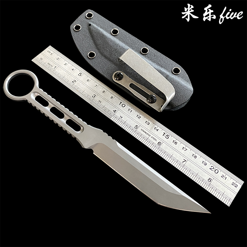 刀苑阁户外高硬度加厚手把肉小刀便携露营锋利一体龙骨小直刀家用