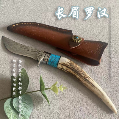 刀苑阁大马士革钢弯刀锋利耐用
