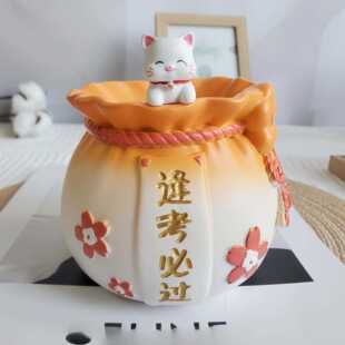 创意逢考必过笔筒开学毕业季礼物送家居桌面好运连连树脂收纳摆件