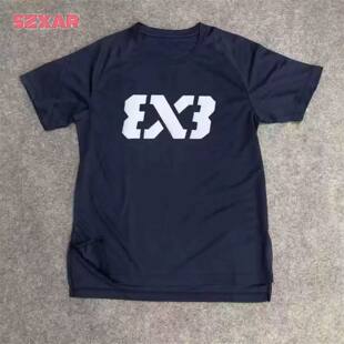 3V3美式篮球训练服速干网眼冰丝运动T恤男宽松休闲夏健身短袖上衣