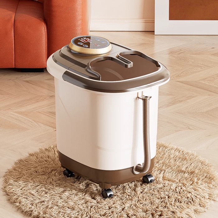 一品康足浴盆高深桶洗脚家用到膝摩盖泡脚桶加热过小腿恒温电动按