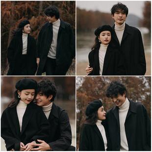 影楼摄影情侣婚纱照新样片 秋冬季外景旅拍主题客片样照736