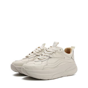 女2026年新款 厚底增高休闲鞋 荔枝纹牛皮系带老爹鞋 高笛丝专属