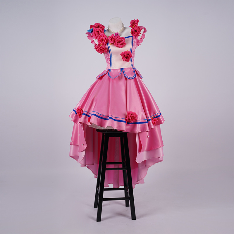 星学院cos服 美星变身红色蔷薇粉色晚礼服cosplay第一季二次元c服