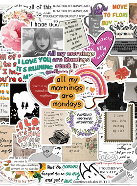 50张霉霉Taylor Swift歌手贴纸泰勒Fortnight音乐贴纸手机平板贴