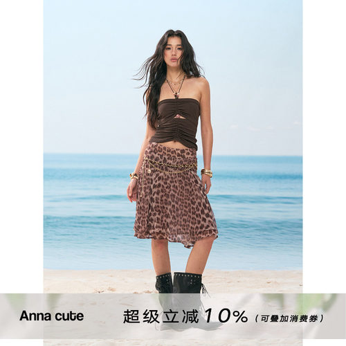 ANNACUTE波西米亚豹纹半身裙