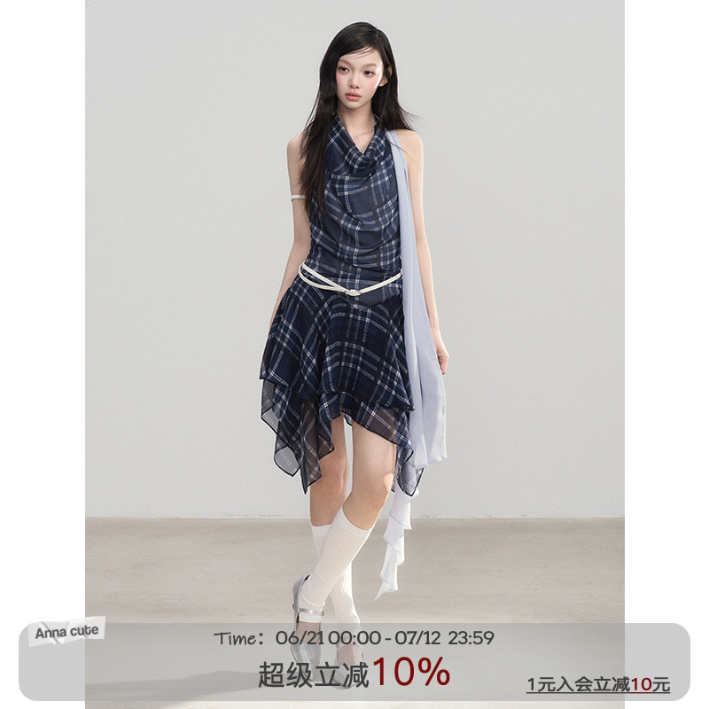 无袖背心连衣裙收腰显瘦气质短裙