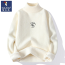 啄木鸟毛衣男冬季 男水貂绒潮流保暖上衣 加厚加绒半高领打底针织衫