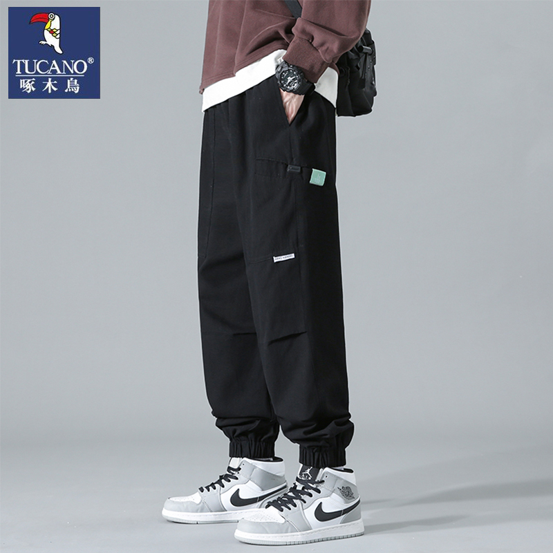 啄木鸟秋冬季纯棉束脚休闲裤