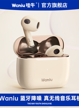 哇牛W1 Pro蓝牙耳机真无线2025年新款半入耳ANC主动降噪超长待机