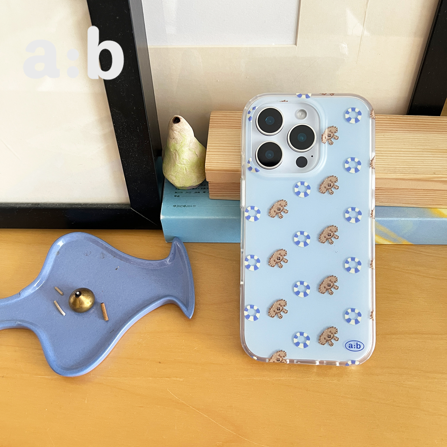 a:b原创多狗手机壳imd透明磨砂双层立体大孔iPhone16苹果保护套
