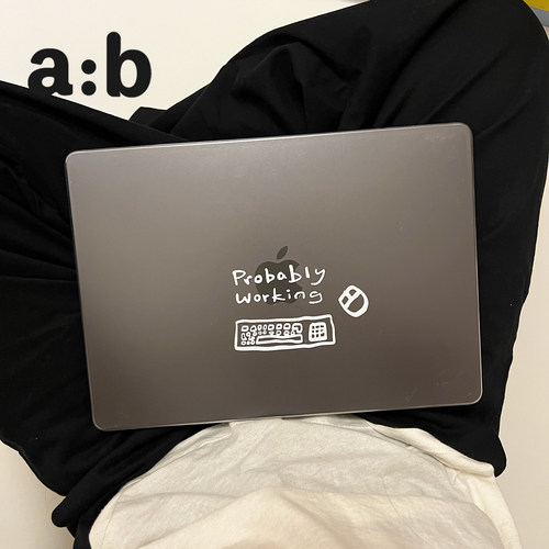 a:b原创【办公室生存指南】系列probably working2026新款M4/M5笔记本macbook电脑保护壳全包透明轻薄air/pro
