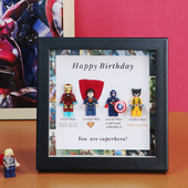 漫威周边小人超级英雄公仔相框男朋友生日礼物男生男孩情人节特别