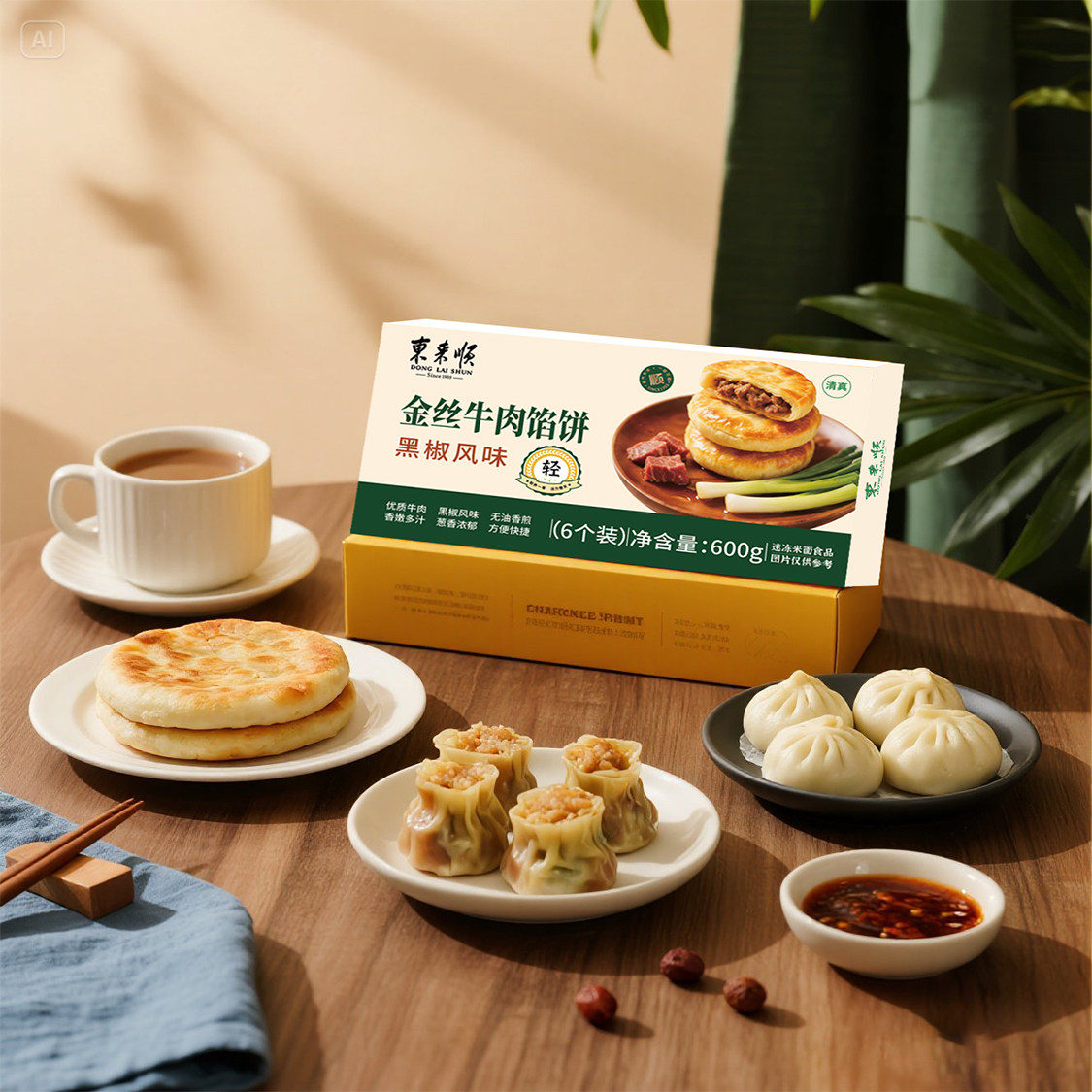 东来顺金丝牛肉馅饼黑胡椒风味下午茶点心北京老字号