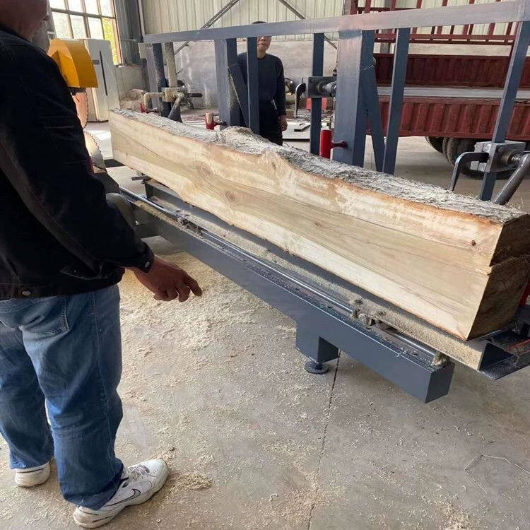 大型圆木推台锯开板锯木工机械开料机小型圆盘锯解板解木板锯