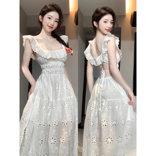 独特绝美设计感露背镂空连衣裙女夏季2026新款海边度假风气质长裙