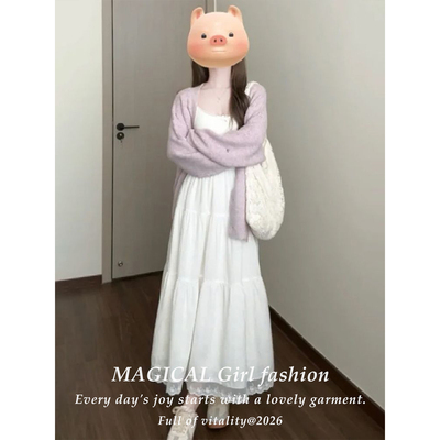法式独特绝美吊带连衣裙女款春秋