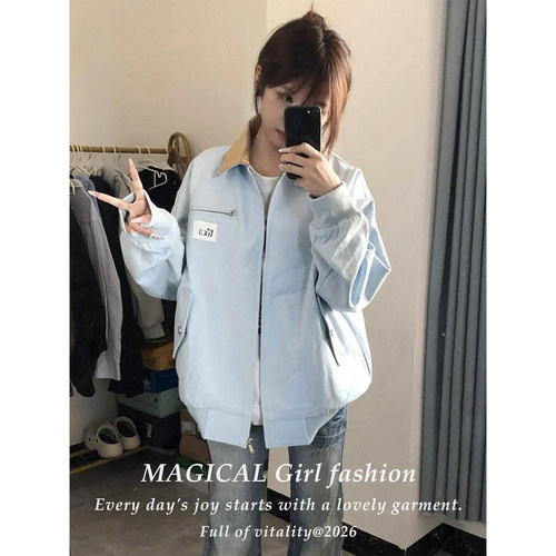 美式复古潮牌棒球服夹克外套女款