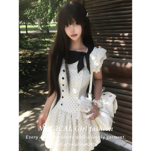 miu系独特绝美千金风连衣裙女夏