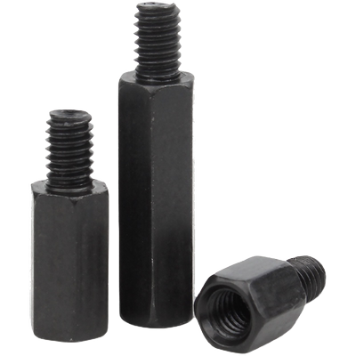 铁黑单头六角螺柱M3铜柱隔离柱机箱连接柱支撑柱单通六角螺丝柱M4