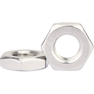 304不锈钢扁薄六角螺母螺帽细丝螺丝帽 M6M8M10M12M14M16M17-M30