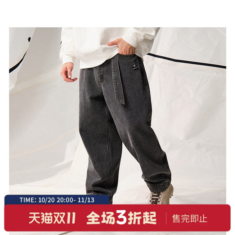 【官方】nautica whitesail 日系中性利落简约腰带开合牛仔裤