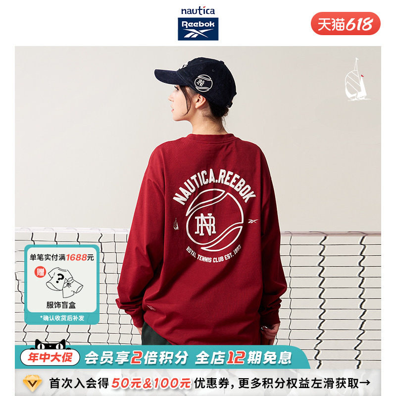 【联名系列】nautica whitesail x Reebok联名中性长袖T恤
