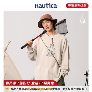 日系潮流印花柔软圆领T恤TW5302 nautica白帆 明星同款