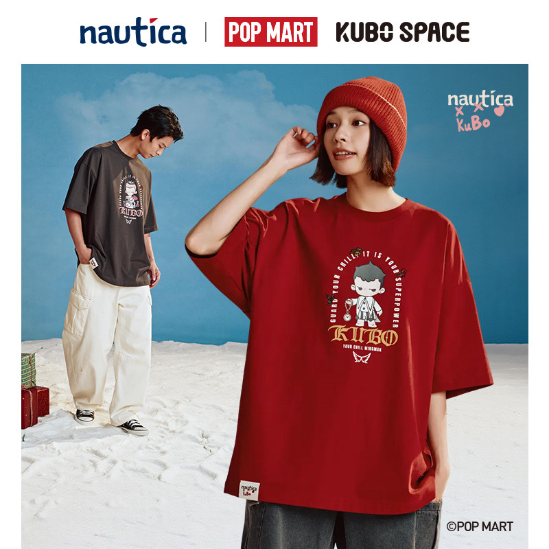 【联名系列】nautica×POPMART泡泡玛特KUBO联名短袖圆领T恤