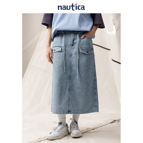 nauticawhitesail牛仔半身裙