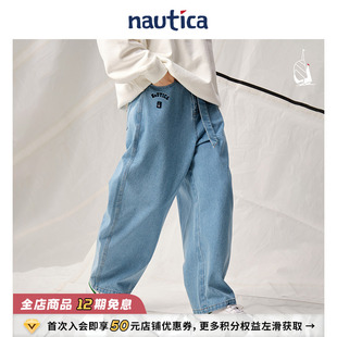 日系女士本布腰带显瘦水洗牛仔裤 nautica白帆 PW5348 官方正品