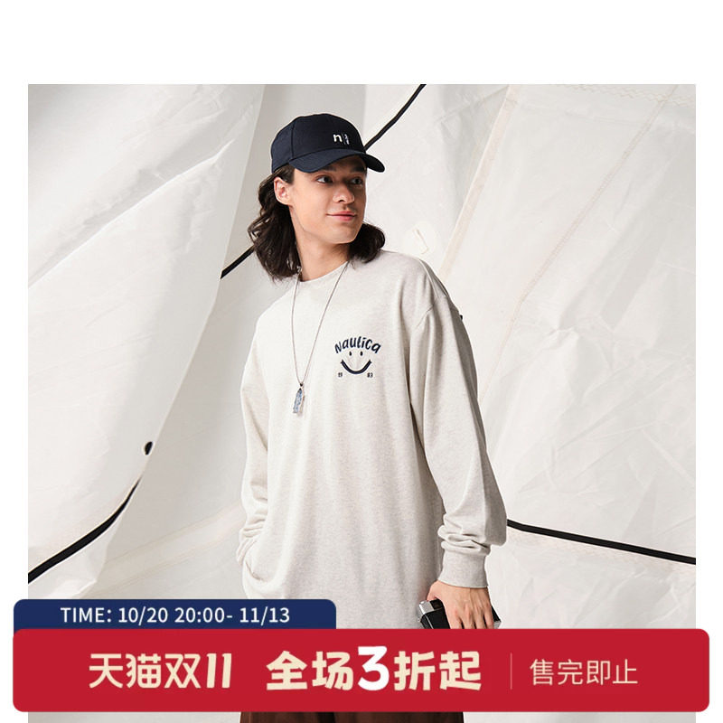 nauticawhitesail长袖圆领T恤