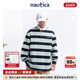 官方正品 nautica白帆 日系中性休闲复古条纹长袖 POLO衫 KW4118