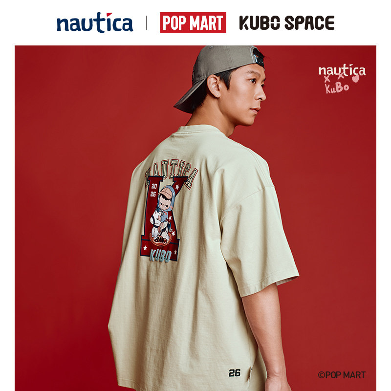 nautica×POPMART泡泡玛特KUBO联名发泡印花短袖圆领T恤PMTW6107