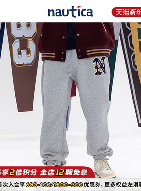 【官方正品】nautica 白帆日系无性别百搭贴布绣休闲运动裤KW2374