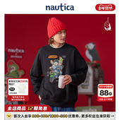 爆尼膏日系中性圆领卫衣潮BGKW5104 联名系列 nautica白帆