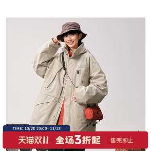 nautica white sail【官方】 日系中性宽松中长款三合一羽绒服
