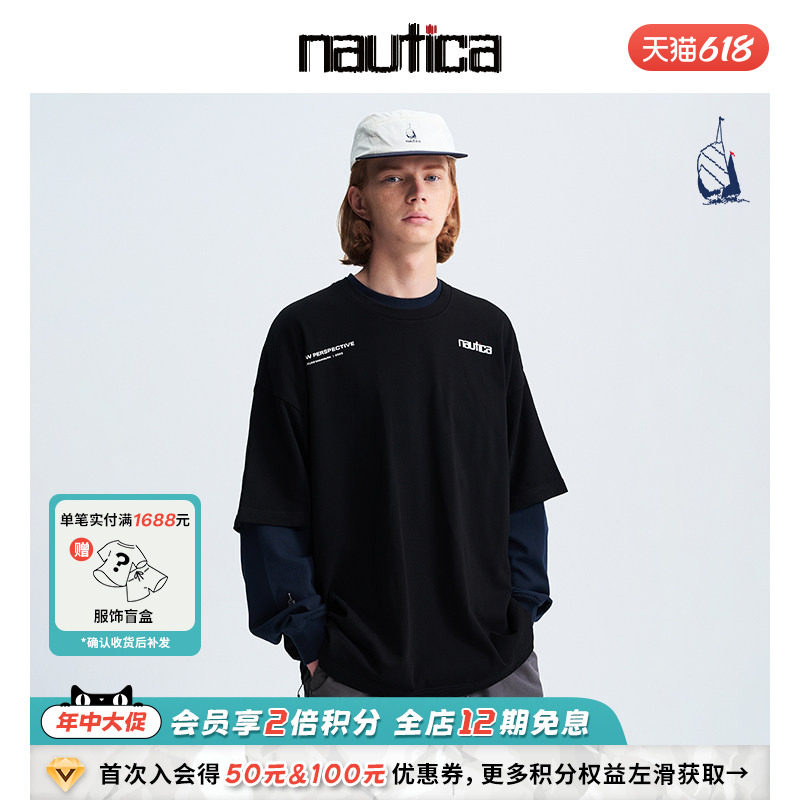 【联名系列】nautica whitesail × 河村康辅中性夏季短袖T恤潮
