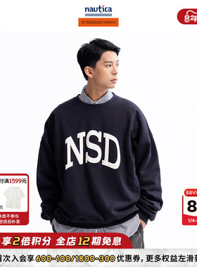 【官方正品】汤本弘通监制 nautica日系中性logo圆领卫衣HYKW4113