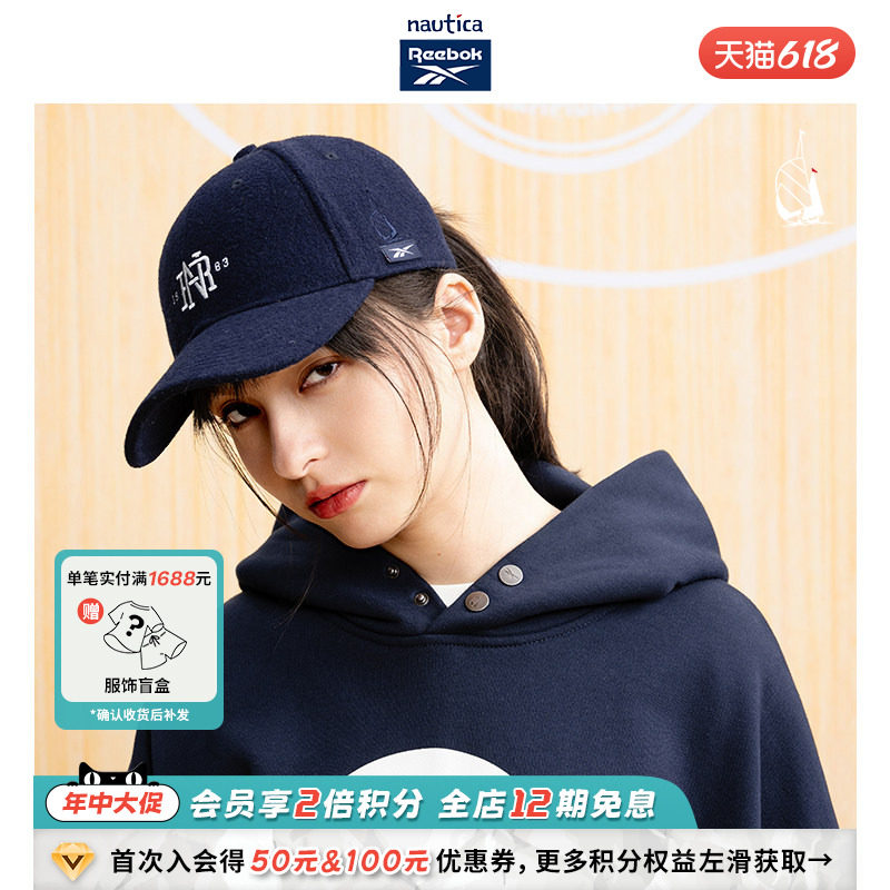【联名系列】nautica whitesail x Reebok复古简约潮流棒球帽