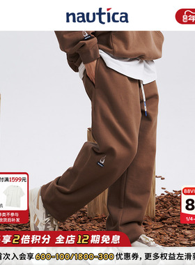 【明星同款】nautica白帆 日系中性宽松潮流纯棉针织卫裤KW3328