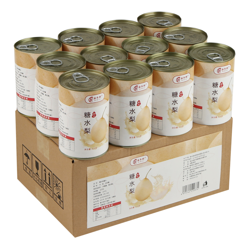 梨罐头425g*6罐正品整箱新鲜糖水