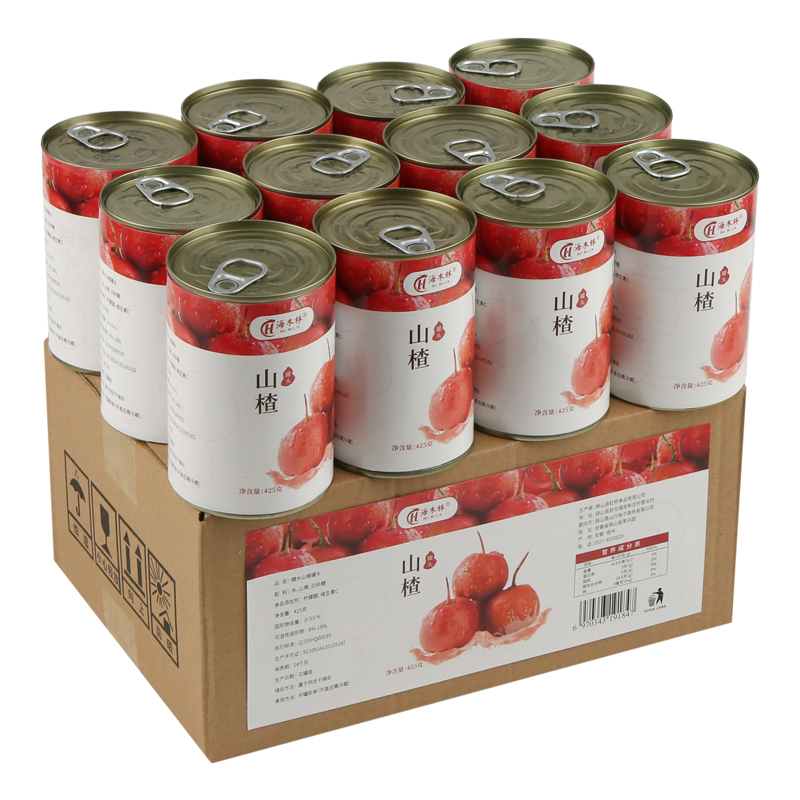 糖水山楂罐头425g*6罐整箱红果罐头水果新鲜正品餐饮水果午后零食