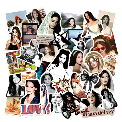 拉娜德雷 lana del rey欧美女星明星贴纸手账防水打雷姐复古贴纸