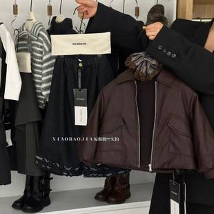 【冬&winter】浓浓的复古酒红味皮衣不一样的感觉25d057~小宝家