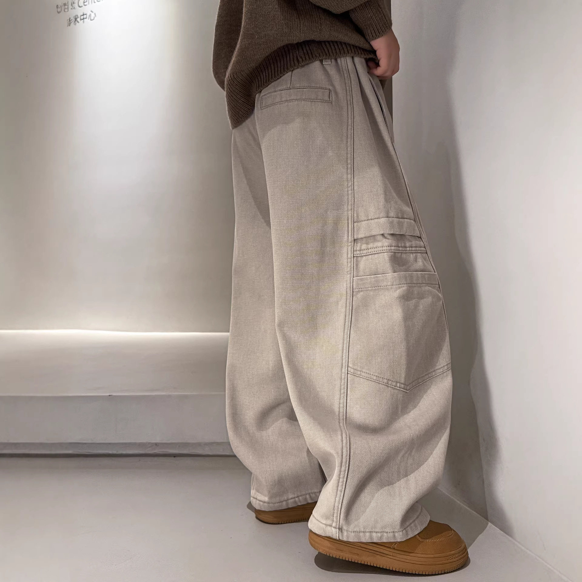 男童牛仔裤春秋款2026新款中大儿童装痞帅弯刀裤男孩春装休闲裤子