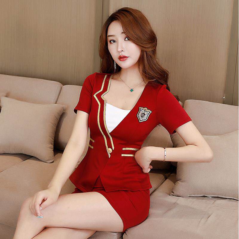 按摩工作服女2023夏足浴足疗洗浴工装性感显瘦桑拿技师服酒店套装