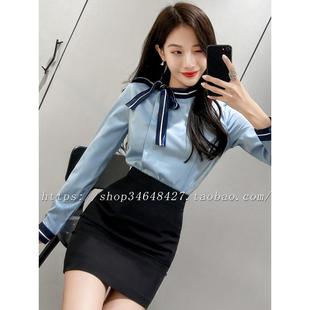 工作服女高端职业套裙气质干练韩版美容师技师服春秋长袖职业套装